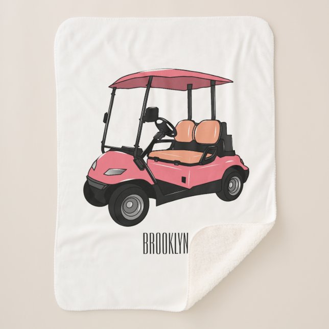 Manta Sherpa Carro de golf / ilustracion personalizado de coche (Anverso)