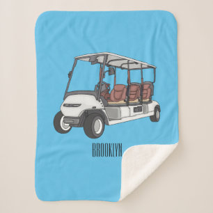 Manta Sherpa Carro de golf / ilustracion personalizado de coche