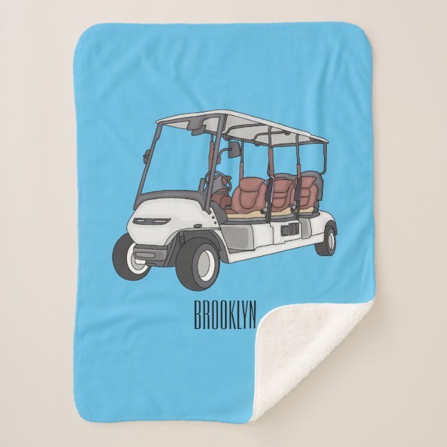 Manta Sherpa Carro de golf / ilustracion personalizado de coche (Anverso)