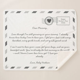 Manta Sherpa Carta de amor de Airmail para la futura mamá