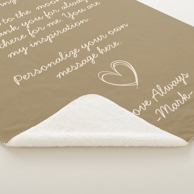 Manta Sherpa Carta de amor escrita a mano con oro Rusto  (3/4)