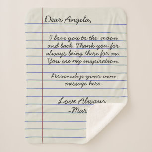 Manta Sherpa Carta de amor manuscrita para portátiles o persona