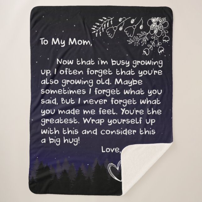 Manta Sherpa Carta De Amor Personalizada A Mi Mamá De Hijo (Anverso)