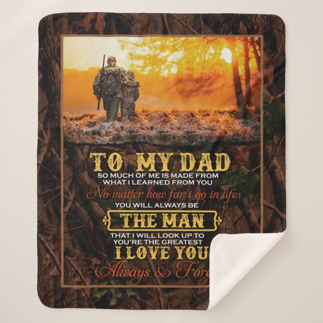 Manta Sherpa Carta De Amor Personalizada A Mi Padre De Hijo (Anverso)