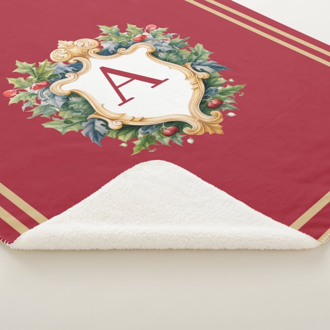 Manta Sherpa Carta monográfica de Navidades elegantes (3/4)