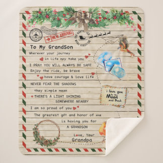 Manta Sherpa Carta Personalizada A Mi Abuelo,