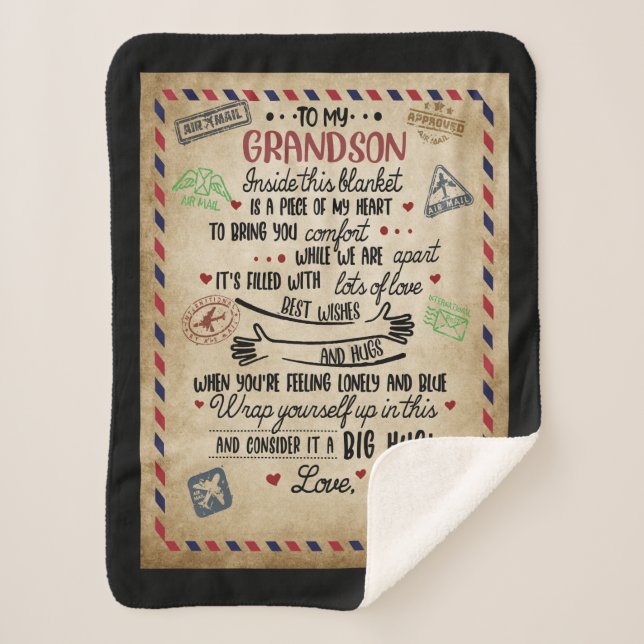 Manta Sherpa Carta Personalizada A Mi Gran Hijo (Anverso)
