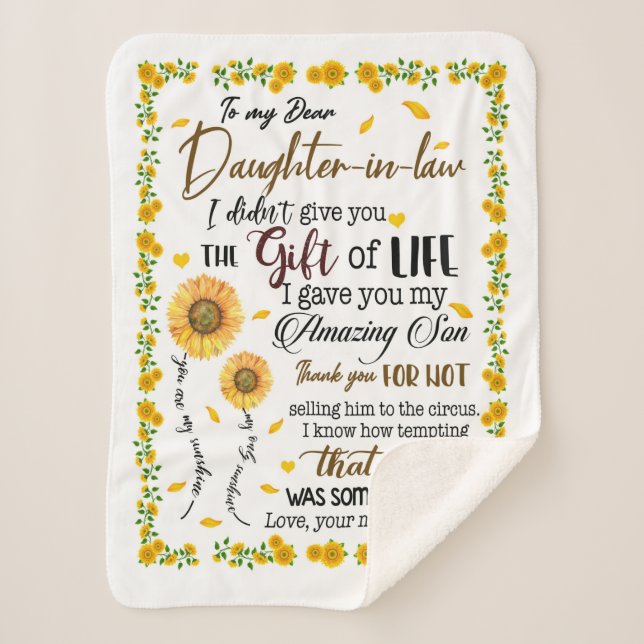 Manta Sherpa Carta Personalizada A Mi Hija En Derecho, (Anverso)