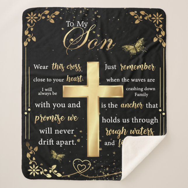 Manta Sherpa Carta Personalizada A Mi Hijo (Anverso)