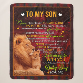 Manta Sherpa Carta Personalizada A Mi Hijo Amor De Papá León