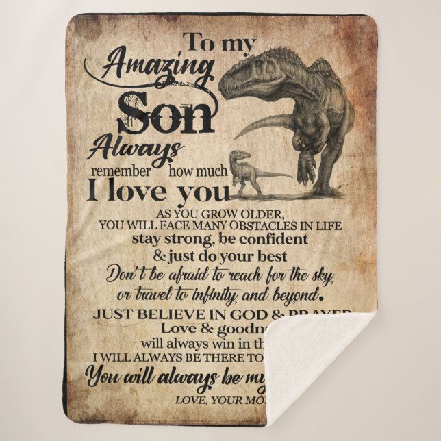 Manta Sherpa Carta Personalizada A Mi Increíble Hijo (Anverso)