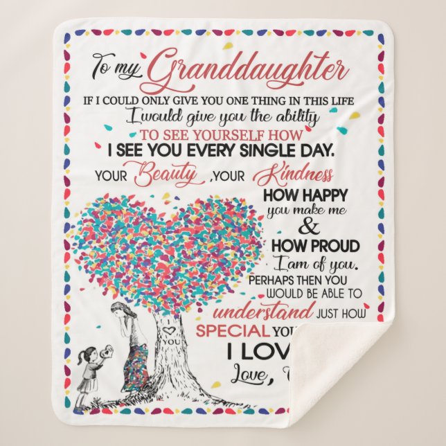 Manta Sherpa Carta personalizada a mi nieta (Anverso)