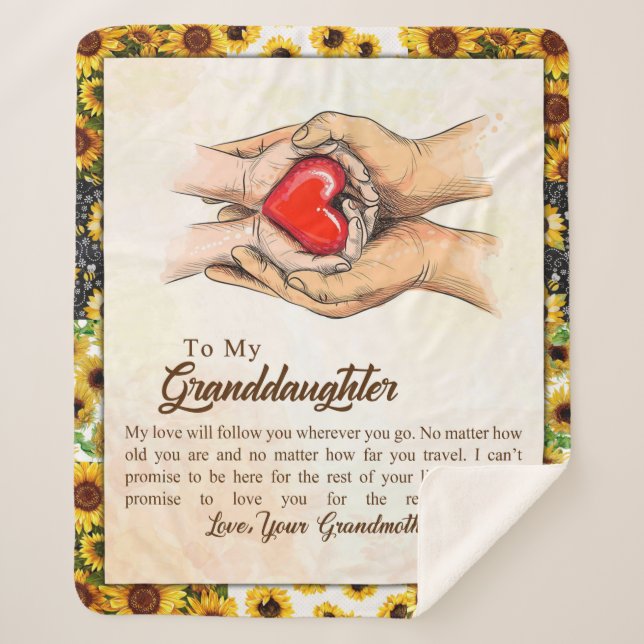 Manta Sherpa Carta personalizada a mi nieta (Anverso)