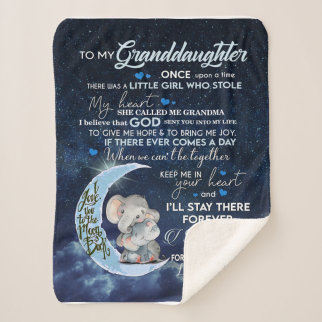 Manta Sherpa Carta Personalizada A Mi Nieta, (Anverso)