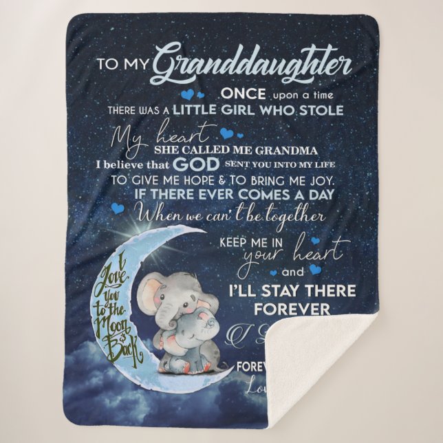 Manta Sherpa Carta Personalizada A Mi Nieta, (Anverso)