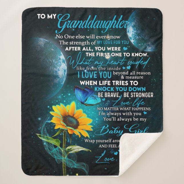 Manta Sherpa Carta Personalizada A Mi Nieta (Anverso)