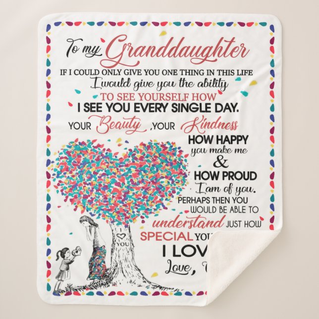 Manta Sherpa Carta Personalizada A Mi Nieta De Gran Bretaña (Anverso)