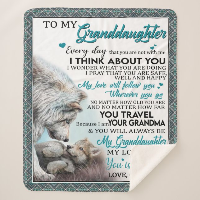 Manta Sherpa Carta Personalizada A Mi Nieta De La Abuela (Anverso)