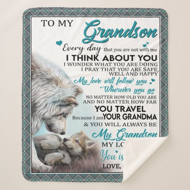 Manta Sherpa Carta Personalizada A Mi Nieto Amor (Anverso)