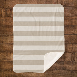Manta Sherpa Casa de campo Beige Stripes Sherpa Blanket