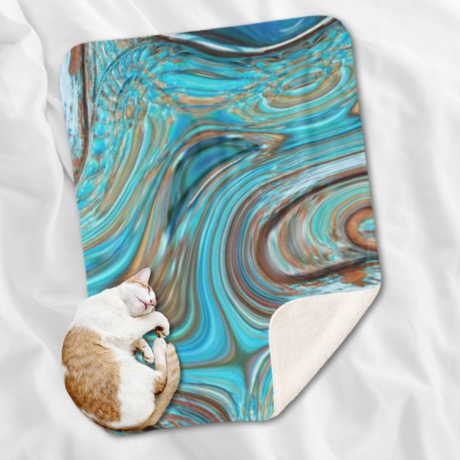 Manta Sherpa casa de campo verde azulado azul Turquesa de mader (farmhouse teal blue Woodgrain turquoise swirls Sherpa Blanket)