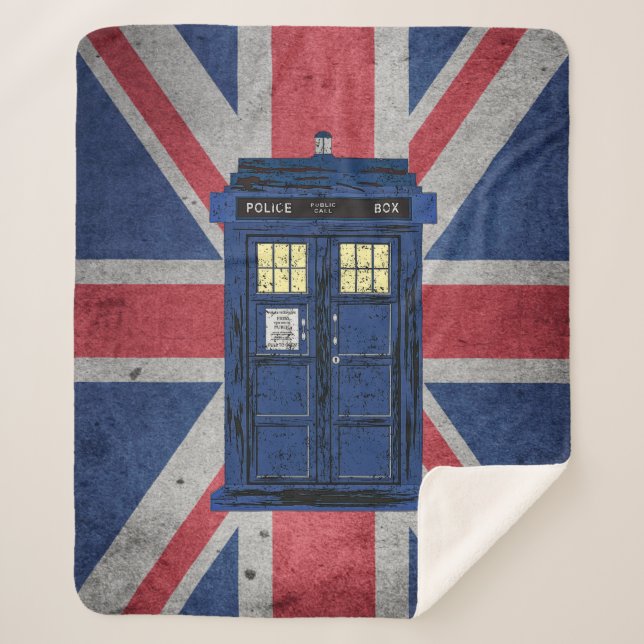 Manta Sherpa Casilla de llamadas públicas de la policía azul -  (Anverso)