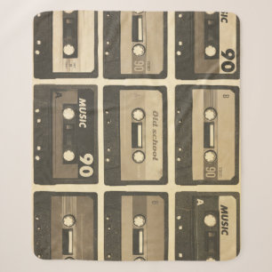 Manta Sherpa Cassette de audio, Hip-Hop Poster Retro.