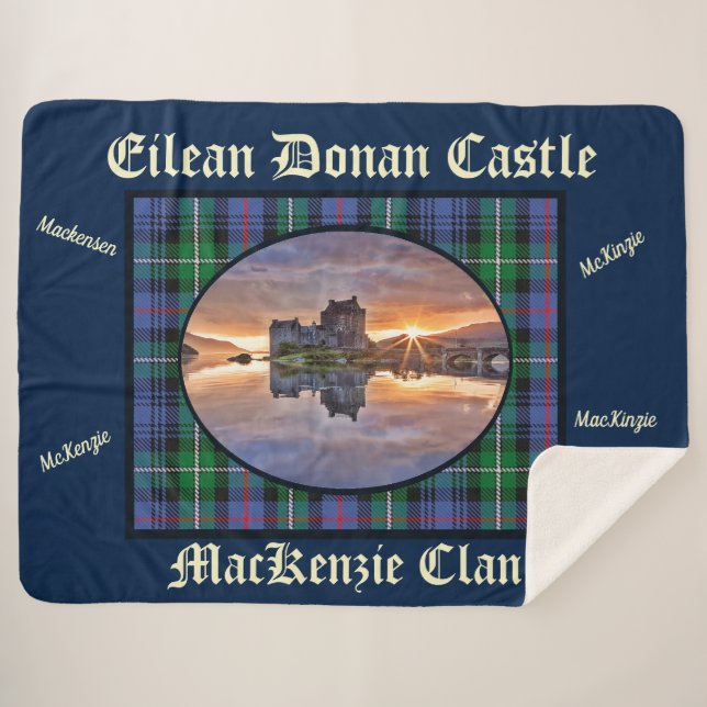Manta Sherpa Castillo Eilean Donan Tartán de MacKenzie Clan (Anverso (horizontal))
