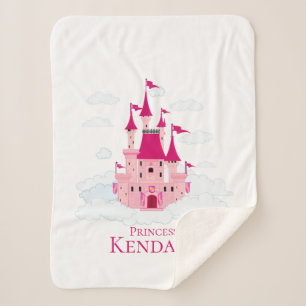Manta Sherpa Castillo Princesa Rosa Personalizada Girona