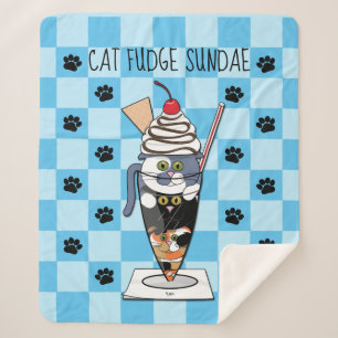 Manta Sherpa Cat Fudge Sundae (con texto) Sherpa Blanket
