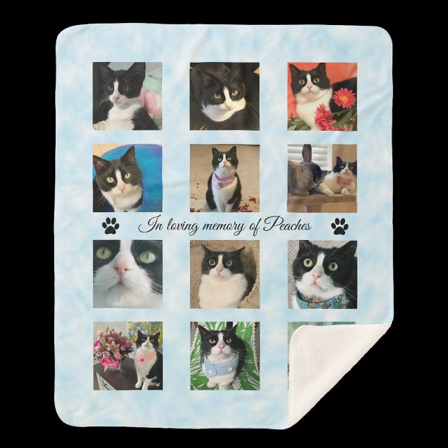 Manta Sherpa Cat Loss Memorial 12 Photo Sherpa Blanket (Subido por el creador)