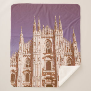 Manta Sherpa Catedral de Milán de aspecto vintage, también cono