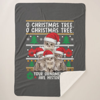 Manta Sherpa Cats Christmas Shirt Funny Ornaments Pajama Family