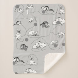 Manta Sherpa Cats Cutos Jugando Y Siendo Un Patrón Mal