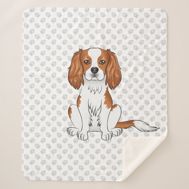 Manta Sherpa Cavalier King Charles Spaniel & Patas de Blenheim (Anverso)