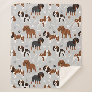 Manta Sherpa Cavalier King Charles Spaniel Paws and Bones