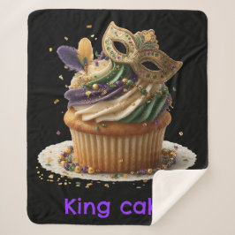 Manta Sherpa Celebración de Cupcake enmascarado de Mardi Gras