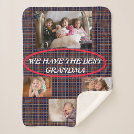 Manta Sherpa Celebrando a la Mejor Abuela 4 fotos de Red Blue P