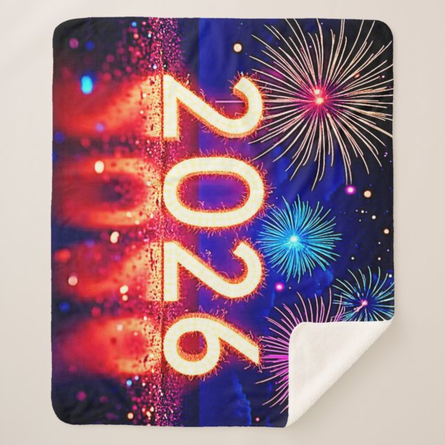 Manta Sherpa Celebrate 2026: Bright Future Spark Design  (Anverso)