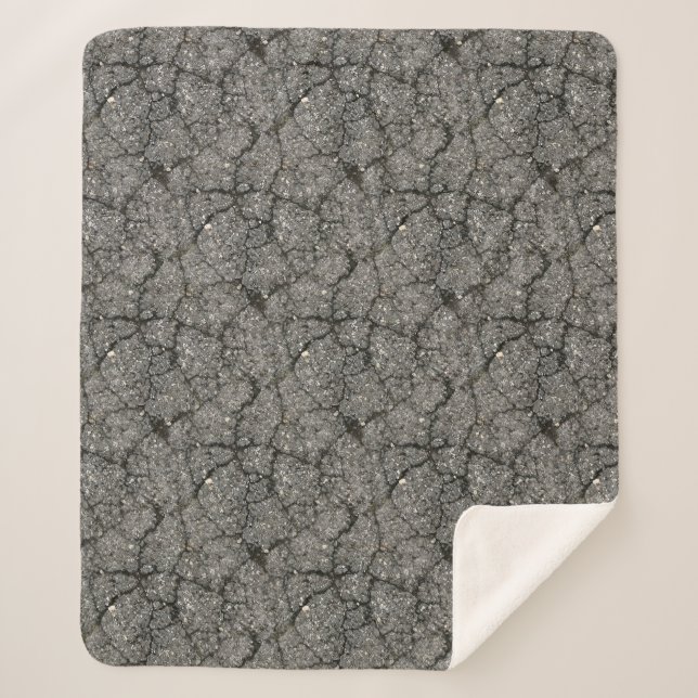 Manta Sherpa Cemento de esparcimiento de la calle Asfalto Negra (Anverso)