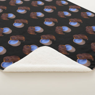 Manta Sherpa Cerdo de Guinea con limo marrón pequeño,