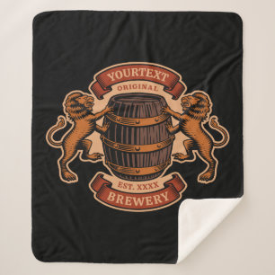 Manta Sherpa Cerveza de cervecería personalizada de león de rob