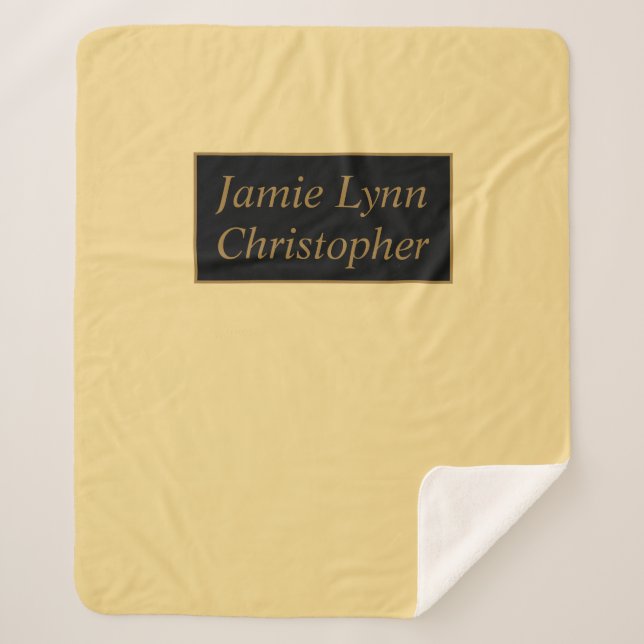 Manta Sherpa Champagne con nombres de parejas de oro (Anverso)