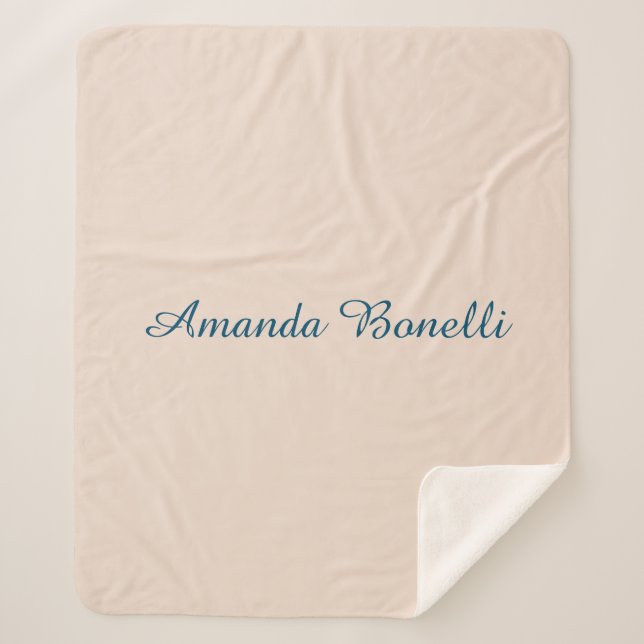 Manta Sherpa Champagne Pink Plain Simple Minimalista Moderno (Anverso)