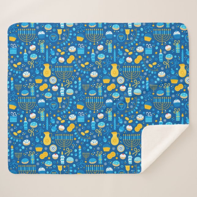 Manta Sherpa Chanukah celebra las estrellas judías de gloria co (Anverso (horizontal))