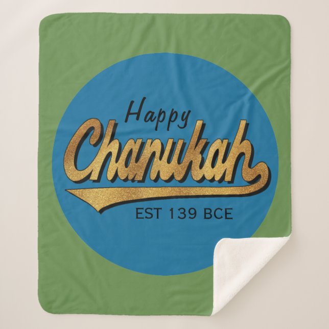 Manta Sherpa Chanukah Retro Sherpa Hanukkah Blanket/Medium (Anverso)