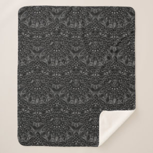 Manta Sherpa Charcarbón Mandala Sherpa Blanket