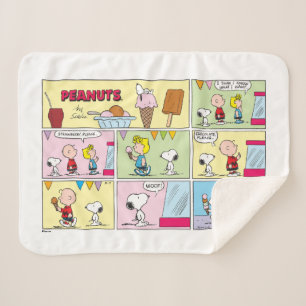 Manta Sherpa Charlie Brown, Snoopy y Sally   Helado