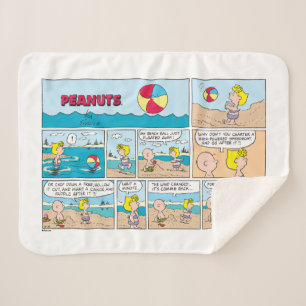 Manta Sherpa Charlie Brown Y Sally En La Playa