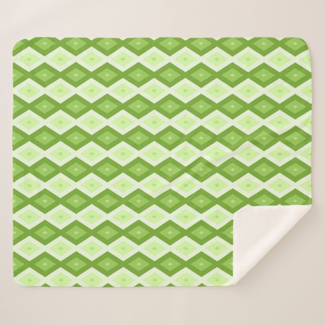 Manta Sherpa Chartreuse green diamond pattern (Anverso (horizontal))